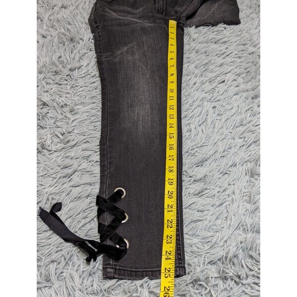 Kensie Jeans Skinny Womens Size 4/27‎ 4 Velvet Tie Off Cuffs Black 25 inseam - Picture 6 of 10